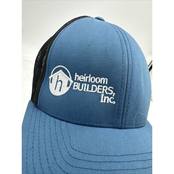 Heirloom Builders Hat  Trucker Cap Blue Black Adjustable SnapBack - Picture 2 of 9